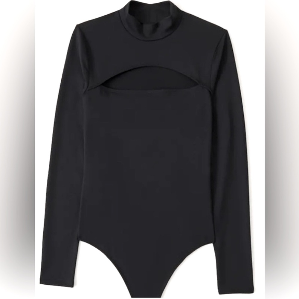Abercrombie & Fitch Long Sleeve Mockneck Cutout Bodysuit